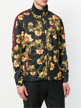 Rare Nike N98 Floral  Jacket Khokhloma Tribute Russian Brazil Black Mens size L